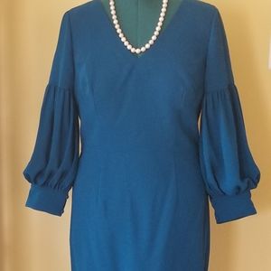 David Meister Puff-Sleeve Sheath Dress